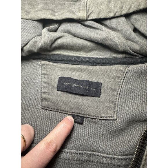 John Varvatos Scott Jacket in Gray Size XXL Hooded Zip Up Trucker - Picture 6 of 10